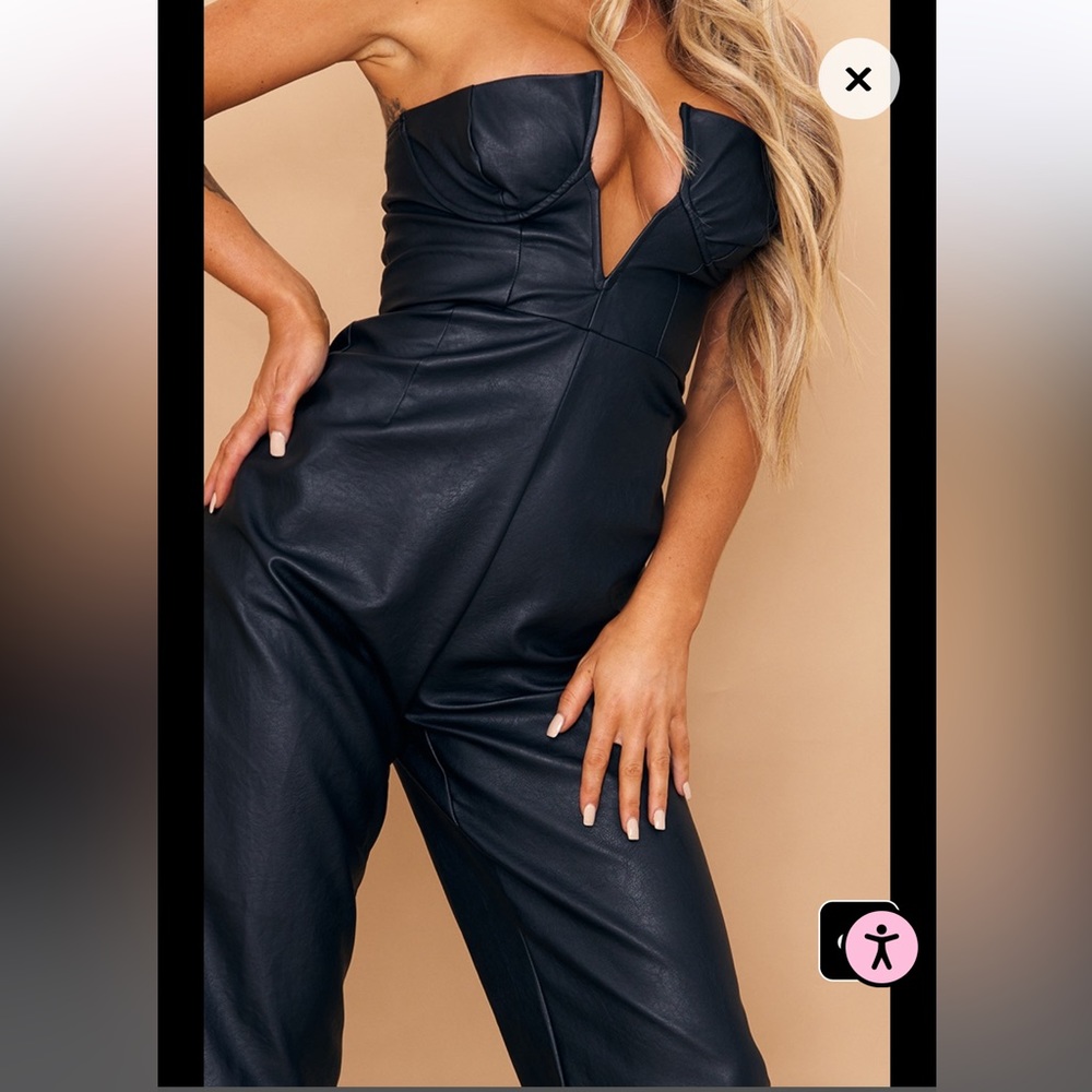 Faux leather jumpsuit